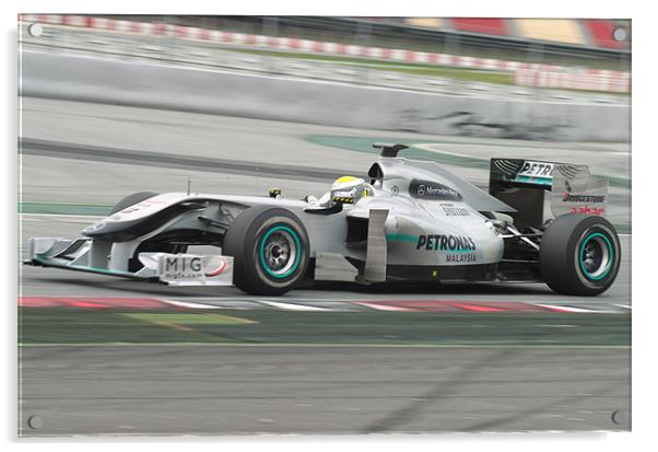 Nico Rosberg - Mercedes Acrylic by SEAN RAMSELL