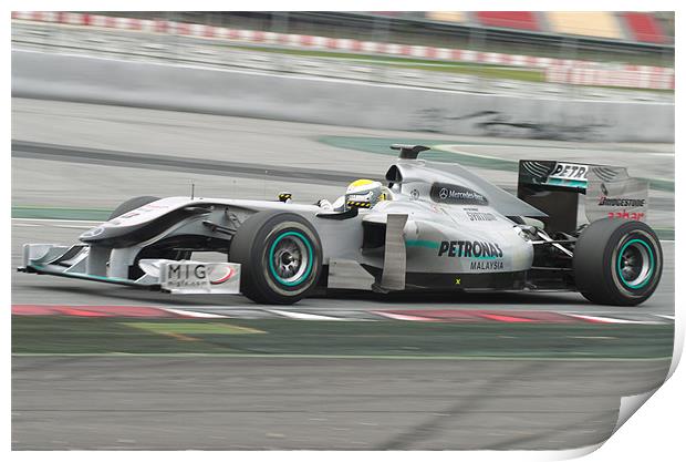 Nico Rosberg - Mercedes Print by SEAN RAMSELL