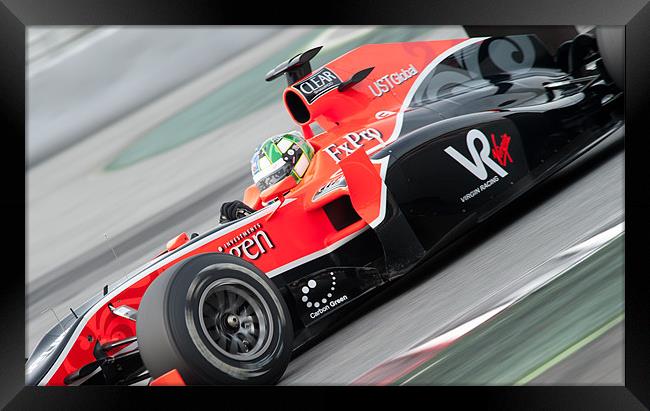 Lucas Tucci di Grassi - Virgin Racing 2010 Framed Print by SEAN RAMSELL