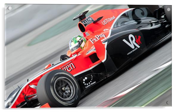 Lucas Tucci di Grassi - Virgin Racing 2010 Acrylic by SEAN RAMSELL
