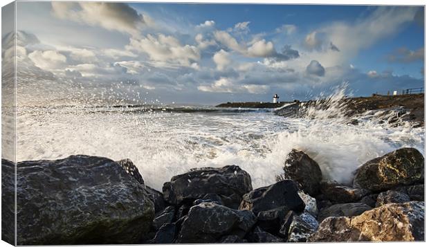 Burry Port Lighthouse Canvas Print by Creative Photography Wales