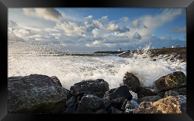 Burry Port Lighthouse Framed Print by Creative Photography Wales