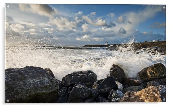 Burry Port Lighthouse Acrylic by Creative Photography Wales