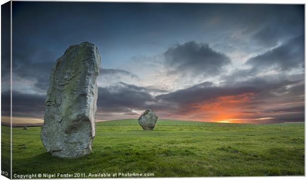 Avebury Sunset Canvas Print by Creative Photography Wales