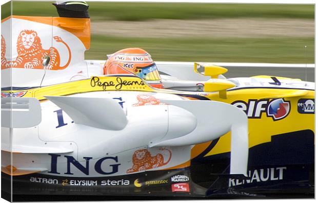Nelson Piquet Jr - ING Renault F1 Canvas Print by SEAN RAMSELL