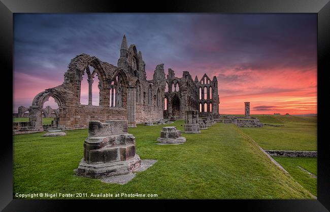 Whitby Abbey Sunrise Framed Print by Creative Photography Wales