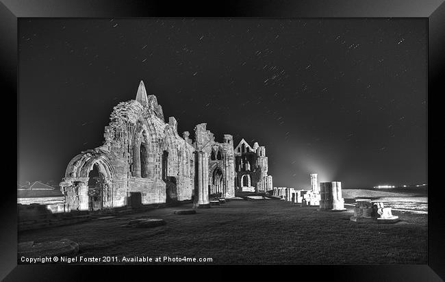 Whitby Abbey starscape Framed Print by Creative Photography Wales