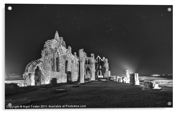 Whitby Abbey starscape Acrylic by Creative Photography Wales