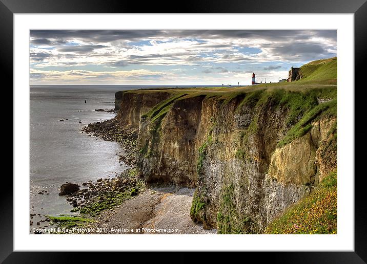 Marsden Cliffs Framed Mounted Print by Ray Pritchard