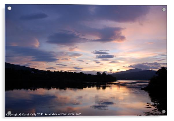 Dawn Breaks on Loch Etive Acrylic by Carol Kelly 