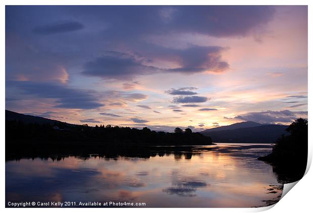 Dawn Breaks on Loch Etive Print by Carol Kelly 
