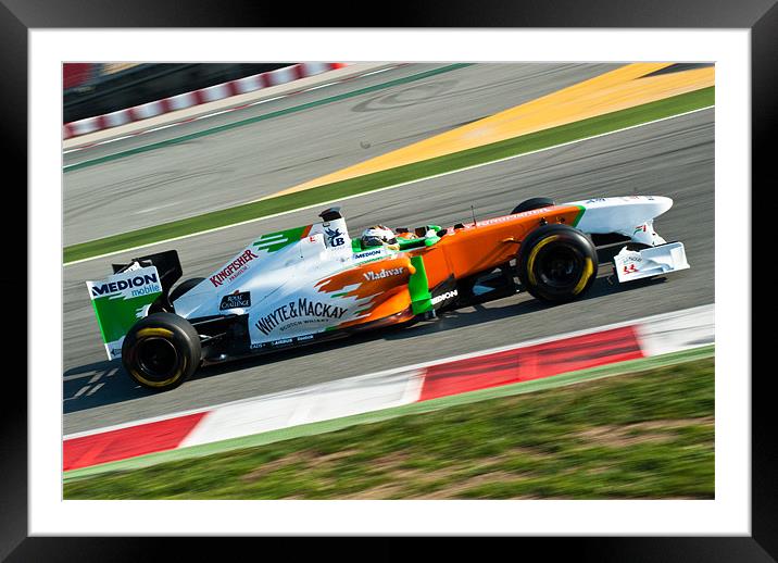 Adrian Sutil - Force India 2011 Framed Mounted Print by SEAN RAMSELL