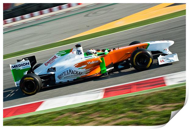 Adrian Sutil - Force India 2011 Print by SEAN RAMSELL