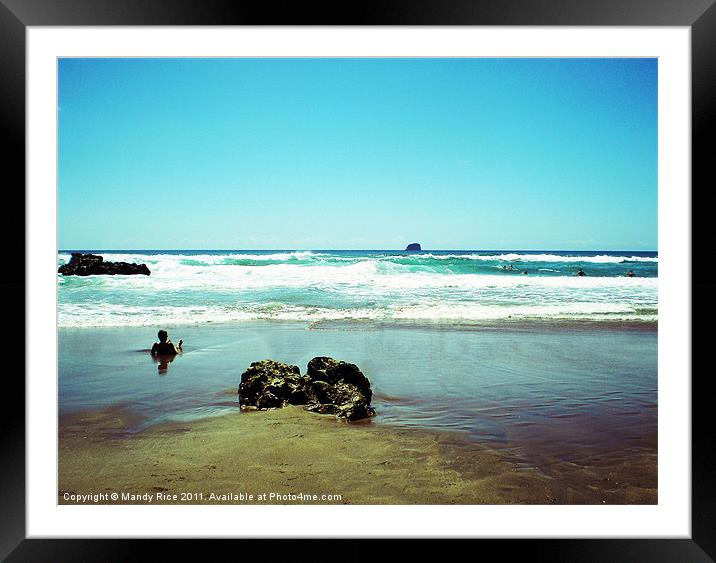 Hot water beach New Zealand Framed Mounted Print by Mandy Rice