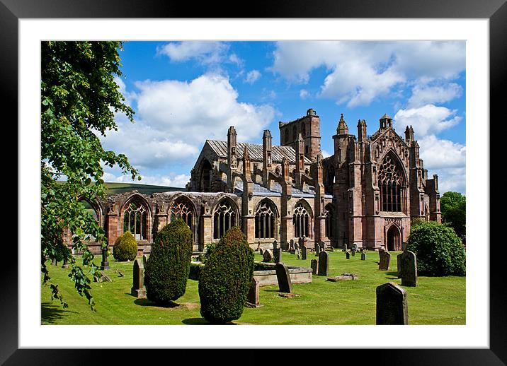 Melrose Abbey Framed Mounted Print by James MacRae