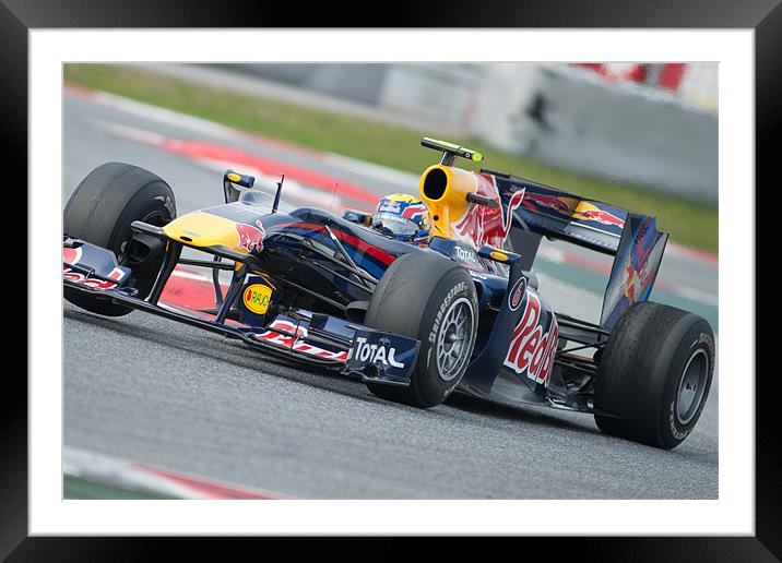 Mark Webber - Redbull F1 2010 Framed Mounted Print by SEAN RAMSELL