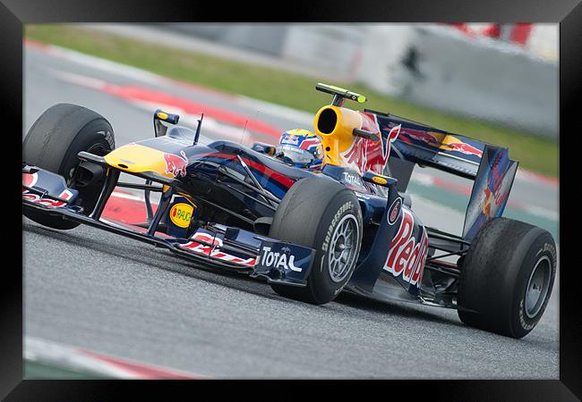 Mark Webber - Redbull F1 2010 Framed Print by SEAN RAMSELL