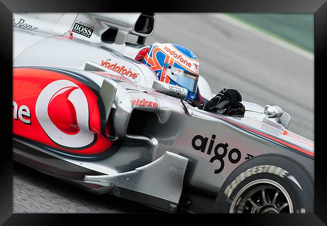 Jenson Button - McLaren F1 2010 Framed Print by SEAN RAMSELL