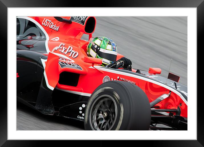 Lucas di Grassi - Virgin Racing 2010 Framed Mounted Print by SEAN RAMSELL