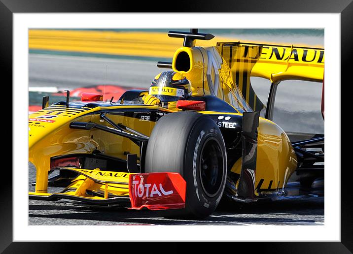 Robert Kubica - Renault F1 Team Framed Mounted Print by SEAN RAMSELL