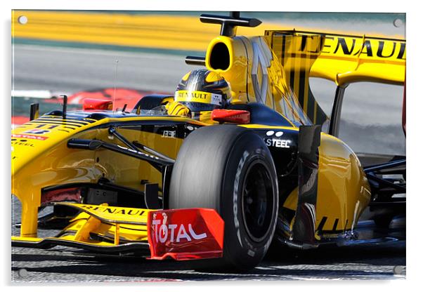 Robert Kubica - Renault F1 Team Acrylic by SEAN RAMSELL