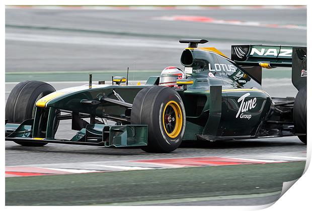 Jarno Trulli - Lotus Racing 2010 Print by SEAN RAMSELL