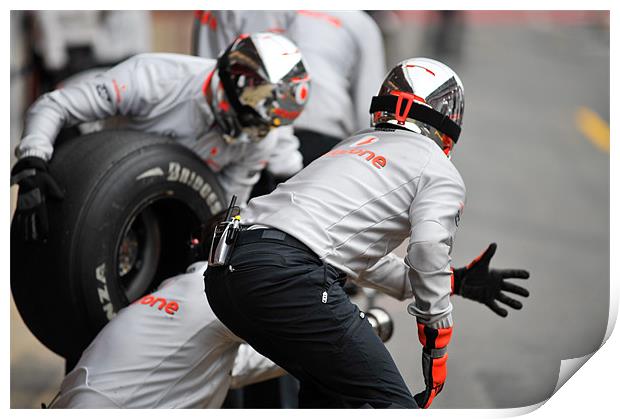 McLaren Tyre crew 2010 Print by SEAN RAMSELL