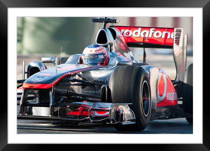 Jenson Button 2011 - Catalunya Framed Mounted Print by SEAN RAMSELL
