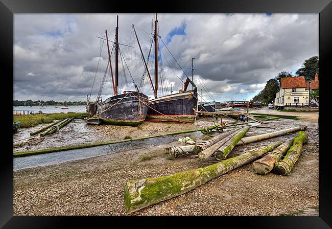 Traditional boats at Pin Mill Framed Print by Gary Eason