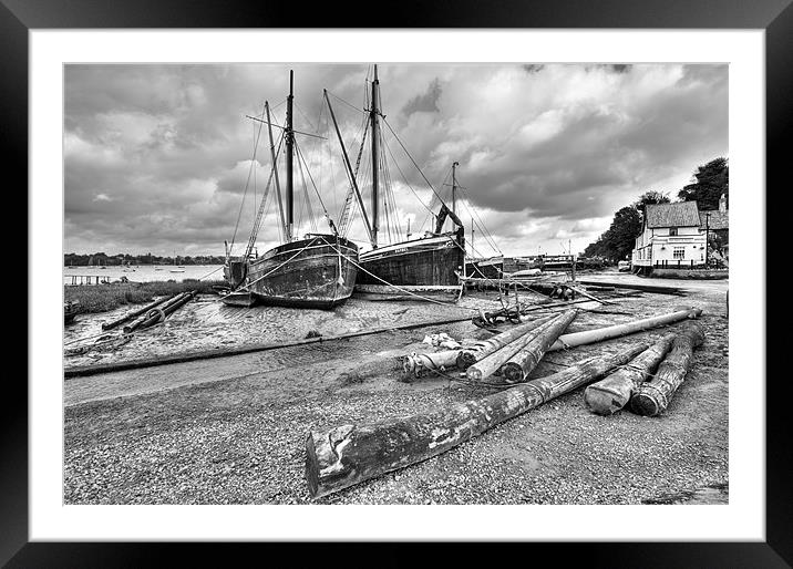 Traditional boats at Pin Mill Framed Mounted Print by Gary Eason