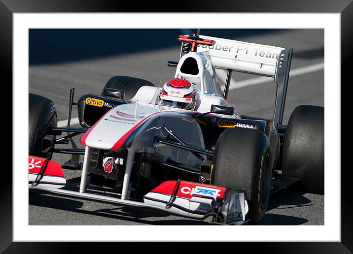 Kamui Kobayashi - Sauber F1 Team 2011 Framed Mounted Print by SEAN RAMSELL
