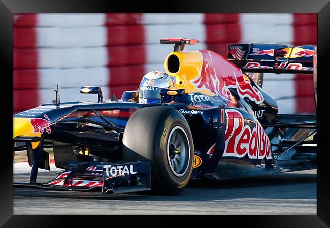 Sebastian Vettel - 2011 catalunya Framed Print by SEAN RAMSELL