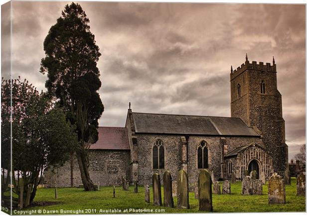 Church of St Mary, Tharston Canvas Print by Darren Burroughs