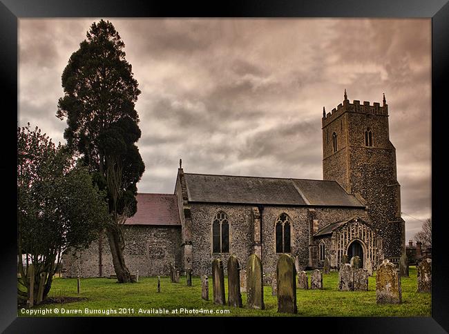 Church of St Mary, Tharston Framed Print by Darren Burroughs