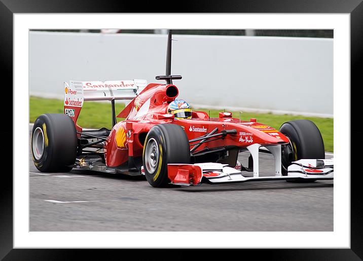 Fernando Alonso - 2011 - Catalunya Framed Mounted Print by SEAN RAMSELL