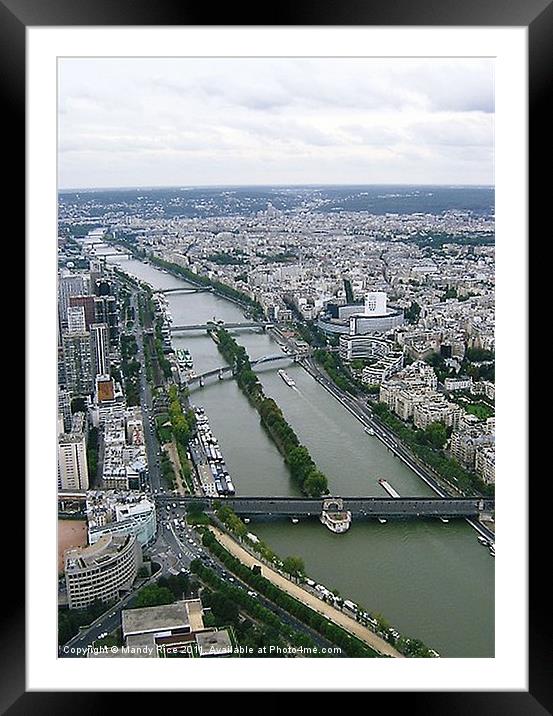 River Seine from Eiffel Tower Framed Mounted Print by Mandy Rice