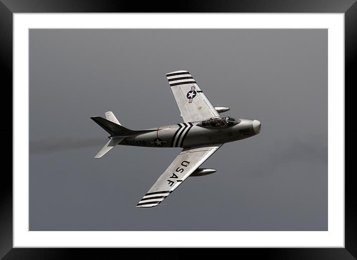 The Sabre F-86 In Flight Framed Mounted Print by Alastair Gentles