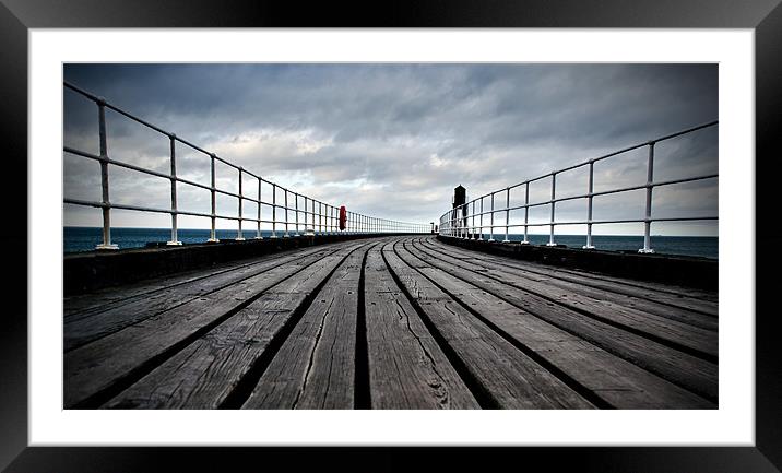 Whitby Pier Framed Mounted Print by Jamie Beck