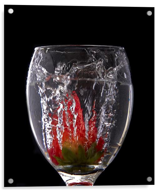 Strawberry Splash Acrylic by Bernie Condon