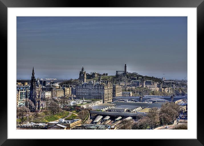 The view to Calton Hill Framed Mounted Print by Tom Gomez
