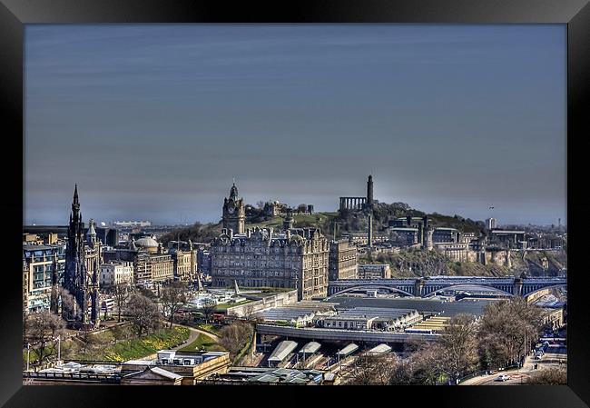 The view to Calton Hill Framed Print by Tom Gomez