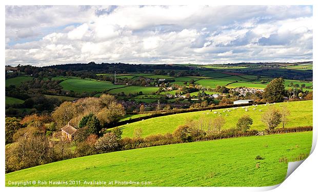 A Devonshire Valley Print by Rob Hawkins