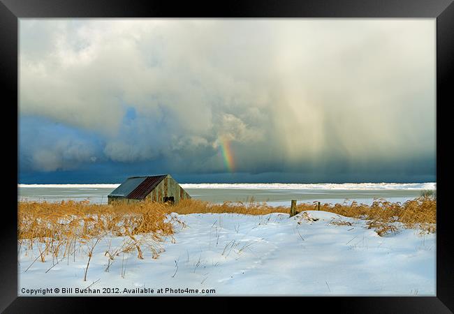 Winter Rainbow Over Strathbeg Framed Print by Bill Buchan