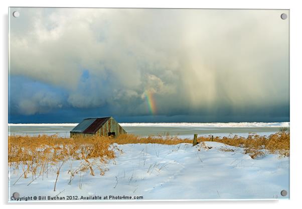 Winter Rainbow Over Strathbeg Acrylic by Bill Buchan