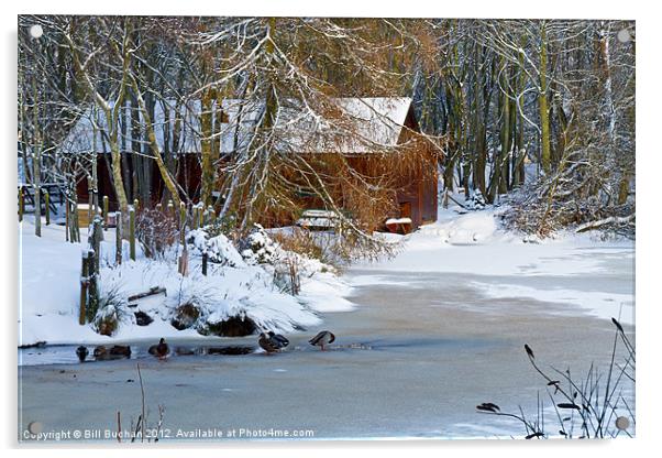 Strichen Winter Scene Acrylic by Bill Buchan