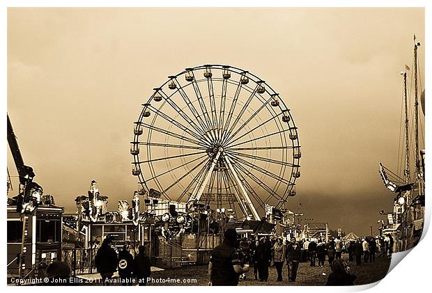 Ferris Wheel Print by John Ellis