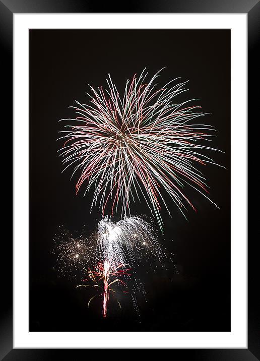 Fireworks02 Framed Mounted Print by Rick Parrott