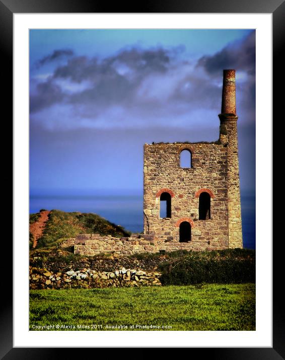 Cornish Mine and Sea Framed Mounted Print by Alexia Miles