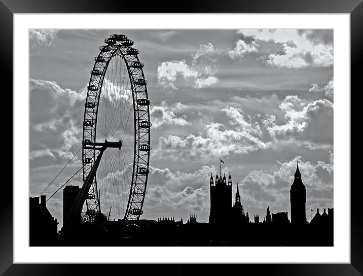 Waterloo Sunset & London Eye Framed Mounted Print by Rick Parrott