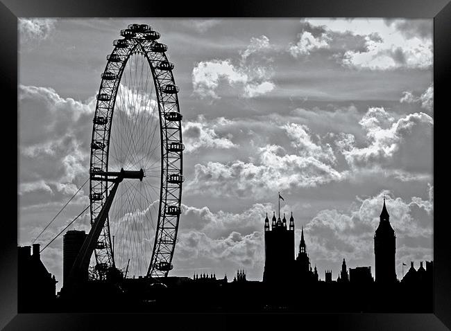 Waterloo Sunset & London Eye Framed Print by Rick Parrott